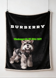 Burberry Schnauzer Dog Print Flannel Sofa Throw Blanket B223